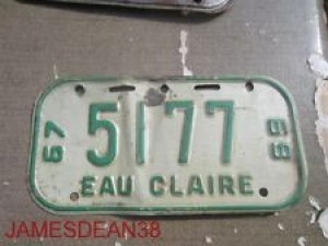 1967 EAU CLAIRE BICYCLE LICENSE PLATE WISCONSIN Review