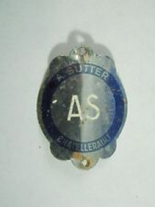 Vintage A. Sutter Chatellerault Bicycle Head Badge Emblem “AS”  Review