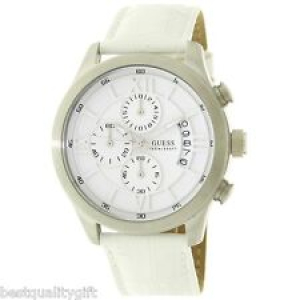GUESS WHITE CROC LEATHER+SILVER TONE CHRONOGRAPH+ROMAN NUMERALS WATCH U12637G2 Review