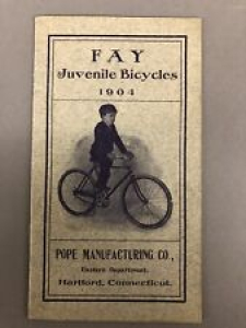 1904 Fay Juvenile Bicycles Catolauge Pope Manufacturing 6 1/4” X 3 1/2” Review
