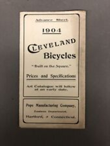 1904 Cleveland Bicycles Advanced Sheet Of Prices And Specifications Review