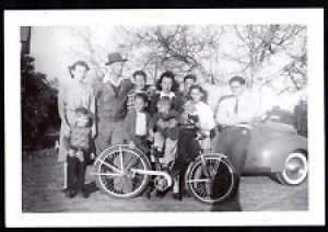 1940’s BICYCLE Large Family Gathering CONVERTIBLE Automobile ORIGINAL PHOTOGRAPH Review