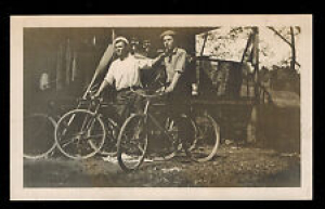 c1910 CAMP CABIN Waverly NY Goofy Guys BICYCLES PHOTOGRAPH Original VINTAGE Review