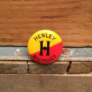 Antique 1890s 1900s Bicycle Stud Celluloid Button Pin Advertising HENLEY BICYCLE Review