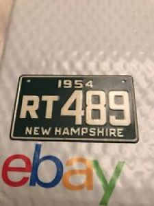 Vintage 1954 NEW HAMPSHIRE RT-489 Bicycle License Plate Wheaties Cereal Review